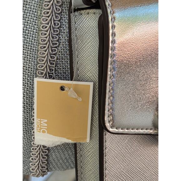 Michael Kors Carmen Small Smartphone Crossbody Bag Silver NWT - Picture 10 of 10